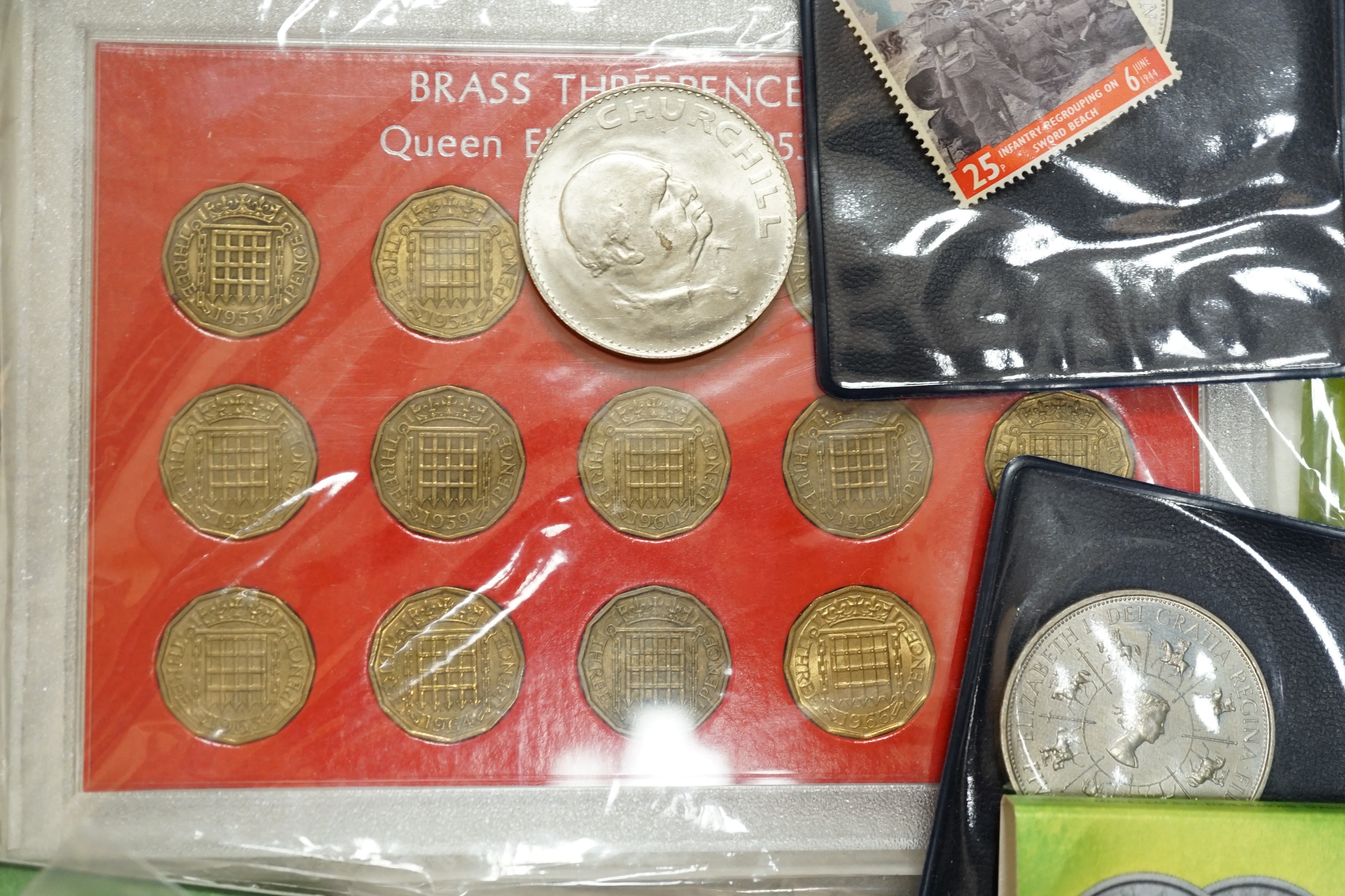 Fifty four QEII commonwealth, U.S., Australia and Canada 1oz. proof silver commemorative coins and other QEII commemorative coins